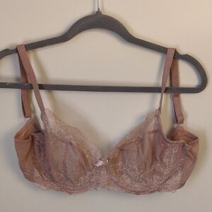 Panache Ana Lace Side Support Plunge Underwire Bra - Pink/Tan